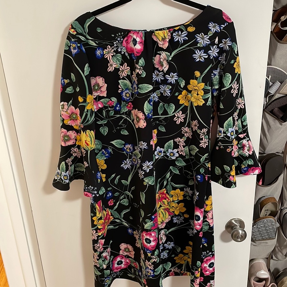 Mid length floral stretch dress